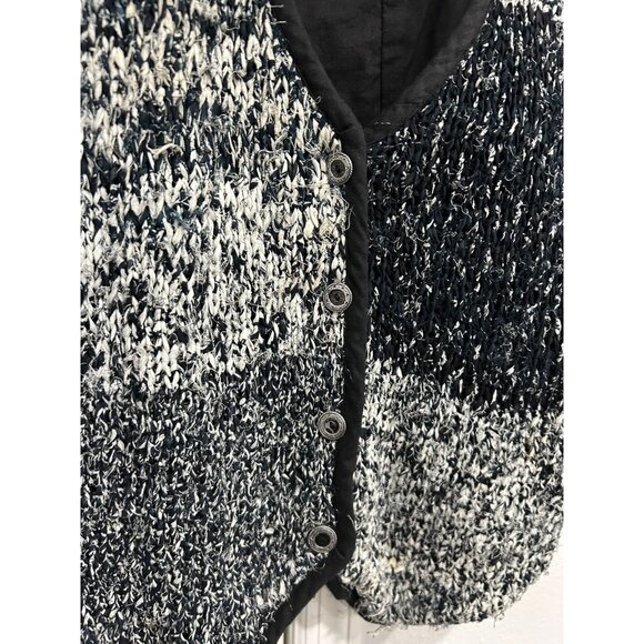 Vintage Diana Marco Black White Knit Button Front Vest Sz 2X - Picture 4 of 9